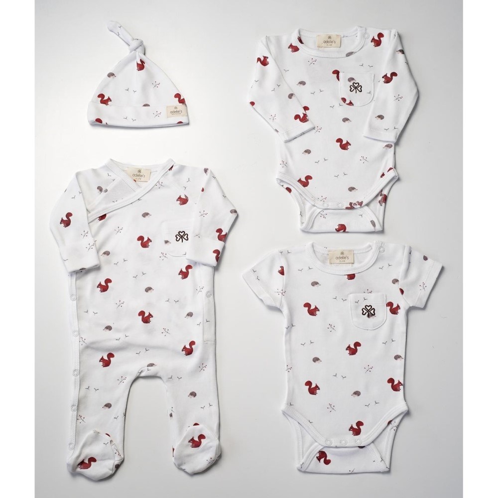 Adelie's Organik Pamuklu Hastane Çıkışı 6'lı Set Beyaz