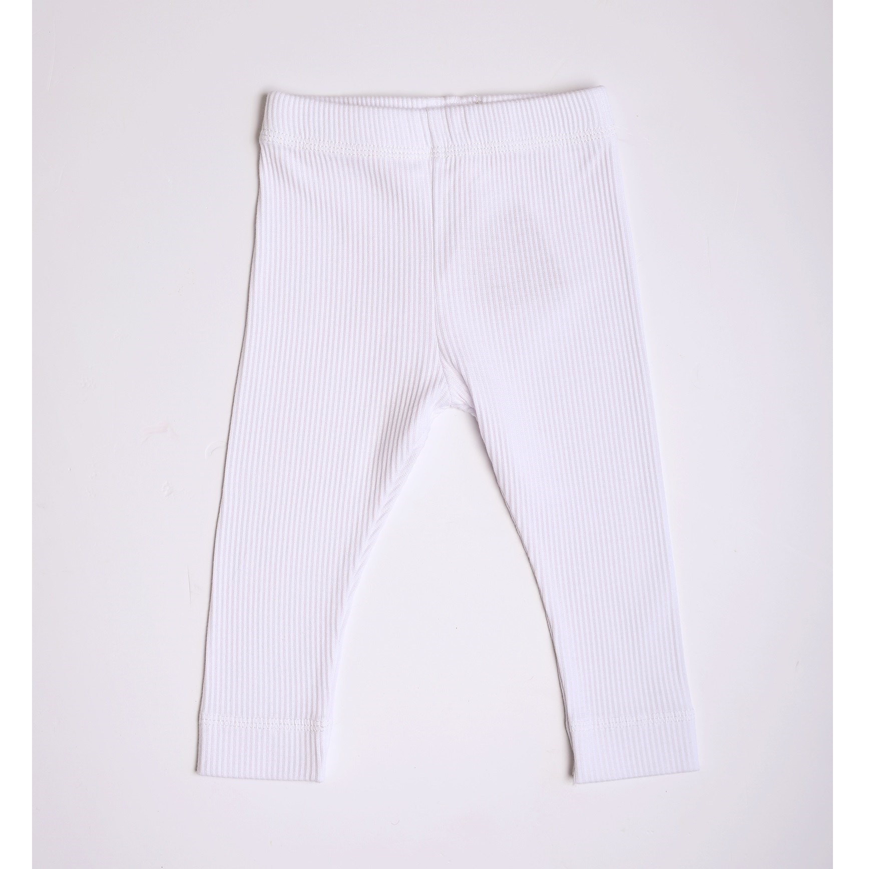 Adelie's Organik Pamuklu Fitilli Body ve Pantolon 2'li Set Beyaz