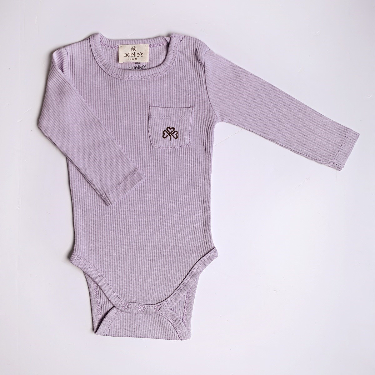 Adelie's Organik Pamuklu Fitilli Body ve Pantolon 2'li Set Mor