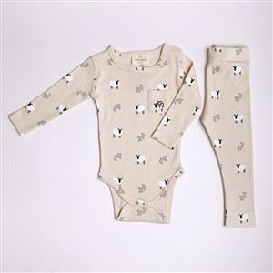 Adelie's Organik Pamuklu Fitilli Body ve Pantolon 2'li Set