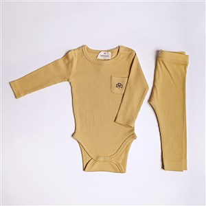 Adelie's Organik Pamuklu Fitilli Body ve Pantolon 2'li Set