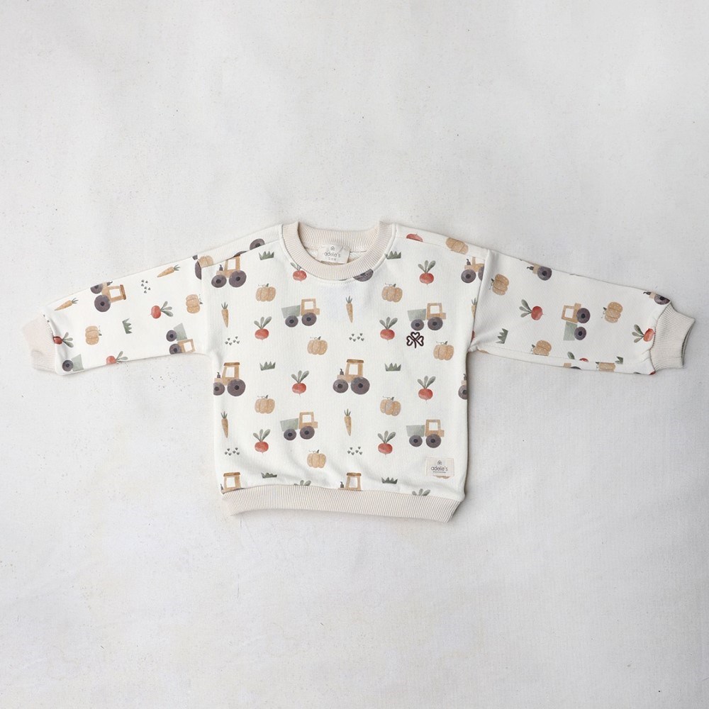 Adelie's Organik Pamuklu Sweatshirt Takım Kamyon Krem