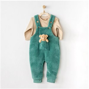 Andywawa Kışlık Bebek Peluş Salopet Takım -  Yeni Yıl