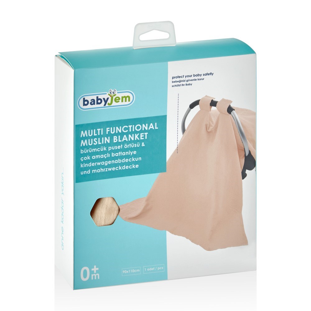 Babyjem Müslin Ana Kucağı Örtüsü ve Çok Amaçlı Battaniye Gri