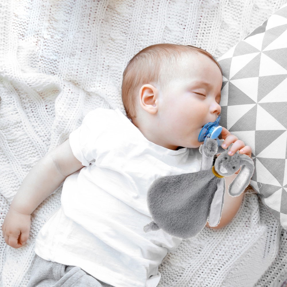 BabyJem Emzik Askılı Tavşan Uyku Arkadaşı Gri