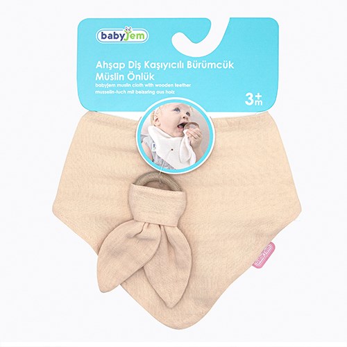 BabyJem Diş Kaşıyıcılı Müslin Önlük Pembe
