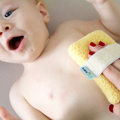 BabyJem Lastikli Bebek Yıkama Süngeri Dikdörtgen Orjinal