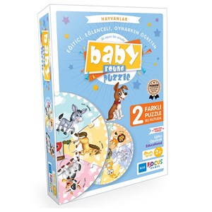 Blue Focus Baby Round Puzzle - Hayvanlar