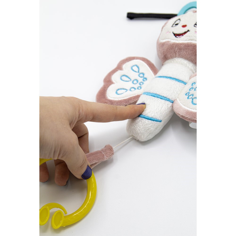 Babyjem Titreşimli Kelebek Gül Kurusu Puset Oyuncağı 