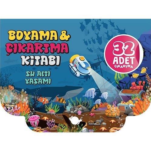 Çikolata Yayınevi Boyama Çikartma Kitabı - Su Altı Yaşamı