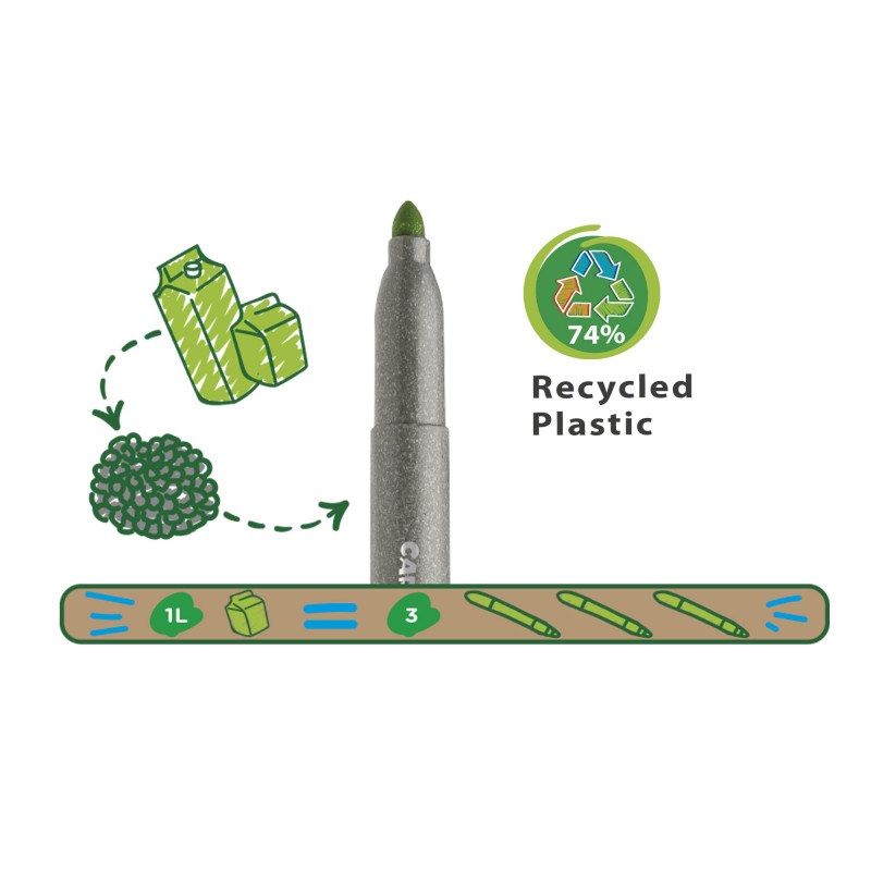 Carioca Ecofamily Jumbo Süper Yıkanabilir Keçeli Boya Kalemi 12'li Orjinal