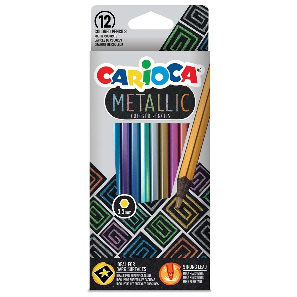 Carioca Metalik Kuru Boya Kalemi 12'li Orjinal