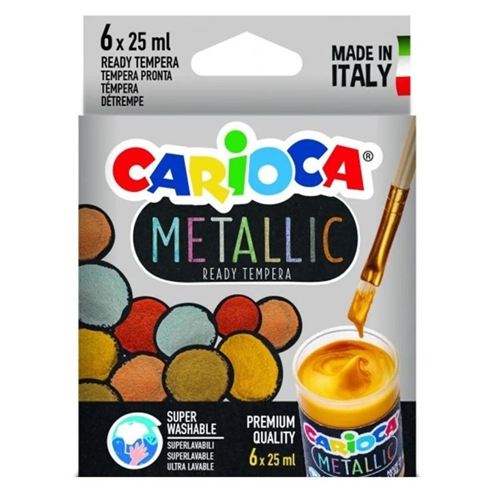 Carioca Guaj Boya(Süper Yıkanabilir) Metalik 6 Renk Orjinal