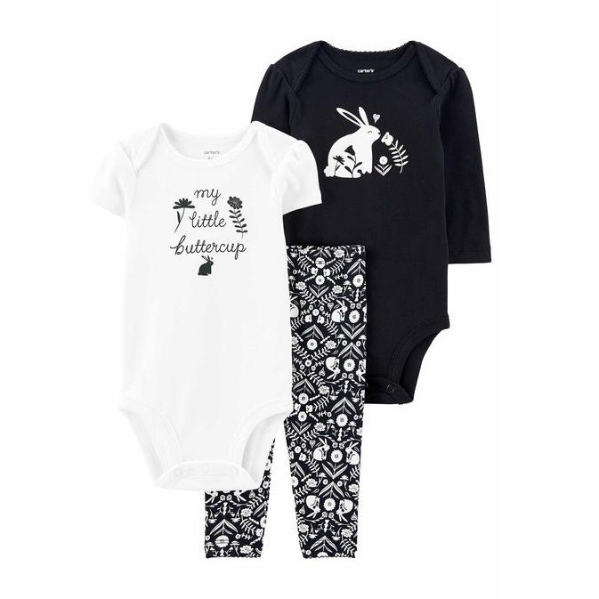 Carter's Kız Bebek 3'lü Alt Üst Set Siyah