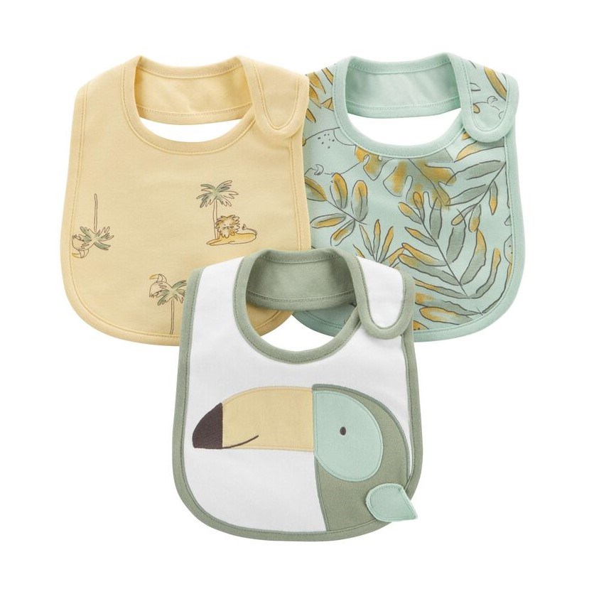 Carters Layette Erkek Bebek 3'lü Önlük Set Yeşil