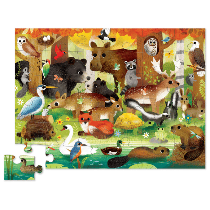 Crocodile Creek Dekoratif Puzzle - 36 Parça - Orman Arkadaşları 