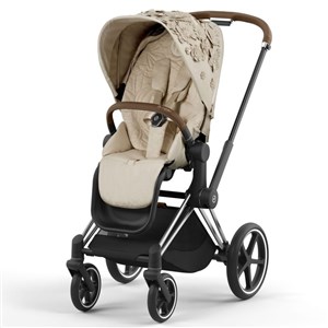 Cybex Priam Bebek Arabası Chrome Brown - Simply Flowers Beige