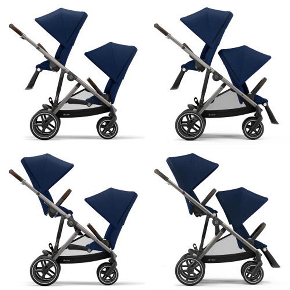 Cybex Gazelle S Black İkiz Bebek Arabası-Navy Blue  