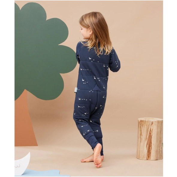 ErgoPouch Organik Koton Uyku Tulumu 2.5 TOG Lucky Ducks Koyu Mavi