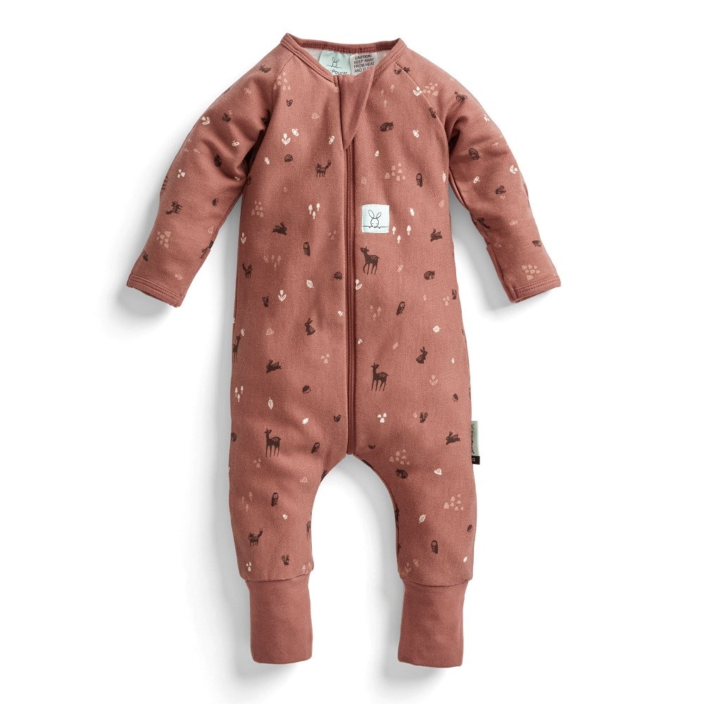 ErgoPouch Organik Pamuklu Patikli Pijama Tulum 1.0 TOG Forest Friends Kahverengi 