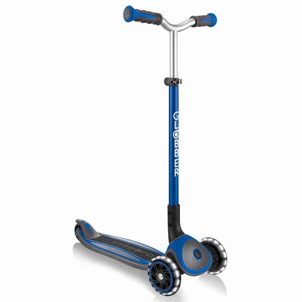 Globber Master  Işıklı Katlanabilir Scooter - Lacivert 4 Yaş+ 