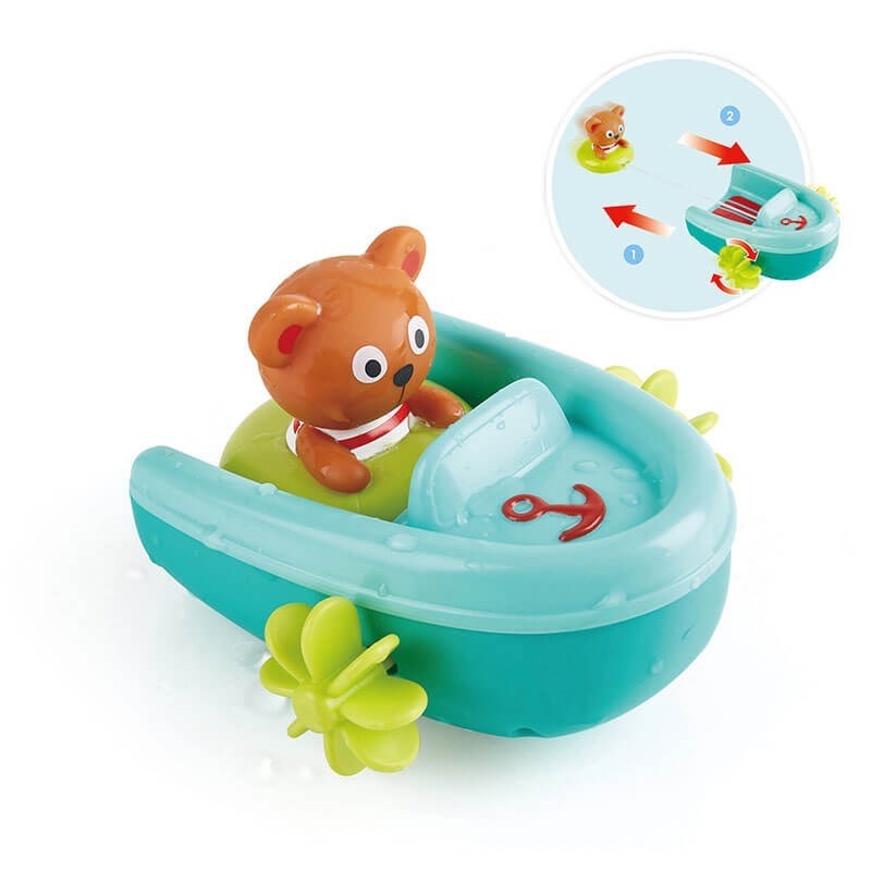 Hape Çek Bırak Tekne ve Ayıcık - Banyo Oyuncağı 