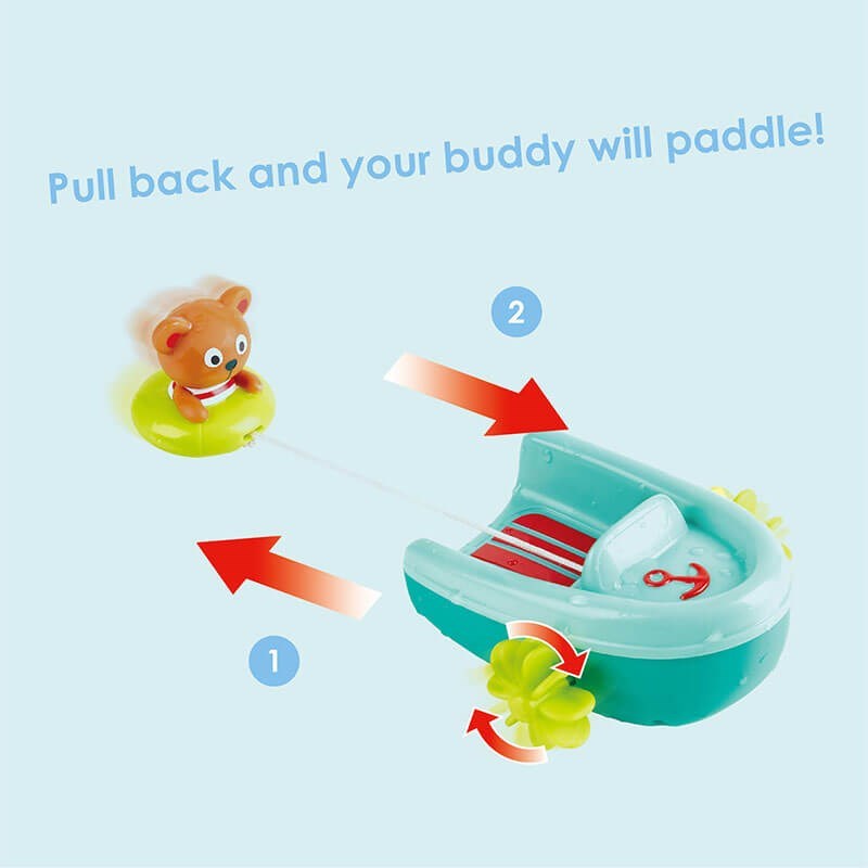 Hape Çek Bırak Tekne ve Ayıcık - Banyo Oyuncağı 