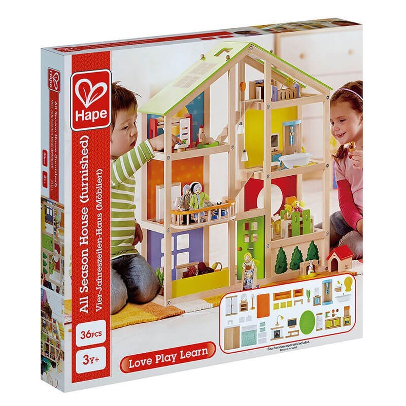 Hape 4 Mevsim Mobilyalı Oyuncak Ev 