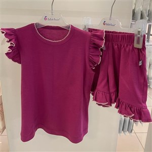 Mayys Baby Fırfırlı İşlemeli Şortlu Pijama Takımı
