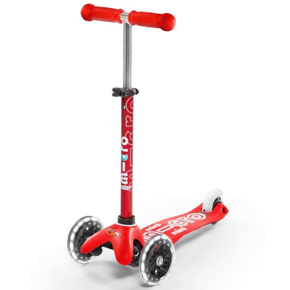 Micro Mini Deluxe Led 3 Tekerlekli Scooter Red 