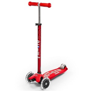 Micro Maxi Micro Deluxe LED 3 Tekerlekli Scooter Kırmızı