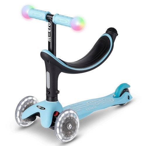Micro Mini2 Grow Deluxe Magic 3 Tekerlekli Scooter LED Mavi 