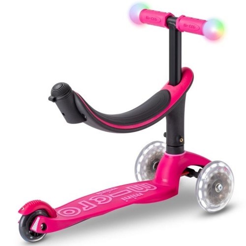 Micro Mini2 Grow Deluxe Magic 3 Tekerlekli Scooter LED Pembe 