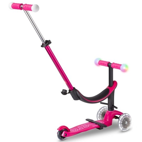 Micro Mini2 Grow Deluxe Magic 3 Tekerlekli Scooter LED Pembe 