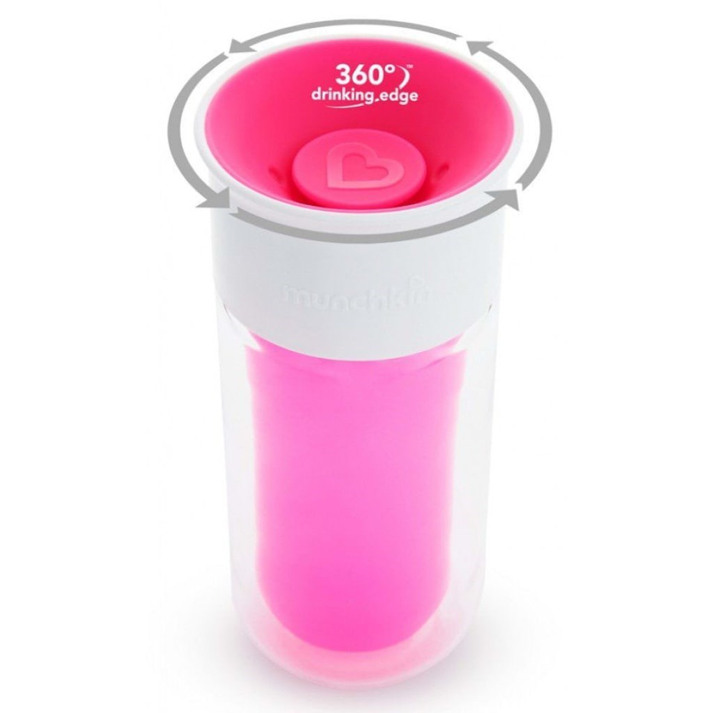 Munchkin Mucize 360 Yalıtımlı Alıştırma Bardağı 48 Ay+ 266 ml Pembe 
