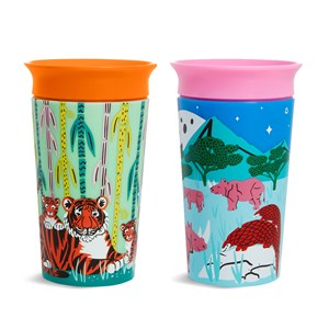 Munchkin Mucize 360° Wildlove Alıştırma Bardağı 12 ay+ 266 ml Gergedan & Kaplan İkili Set