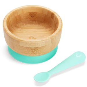 Munchkin Vakumlu Taban Bambu Kase ve Silikon Kaşık Set,6 ay+