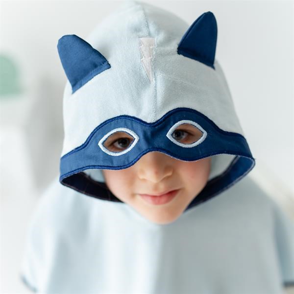 Mama Yoyo 3D Maske Nakışlı İnce Havlu Panço Mavi