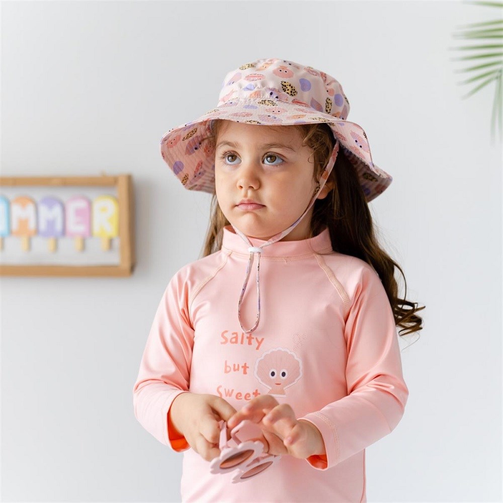 Mama Yoyo UV Korumalı Uzun Kollu Mayo Seti Shell Pembe