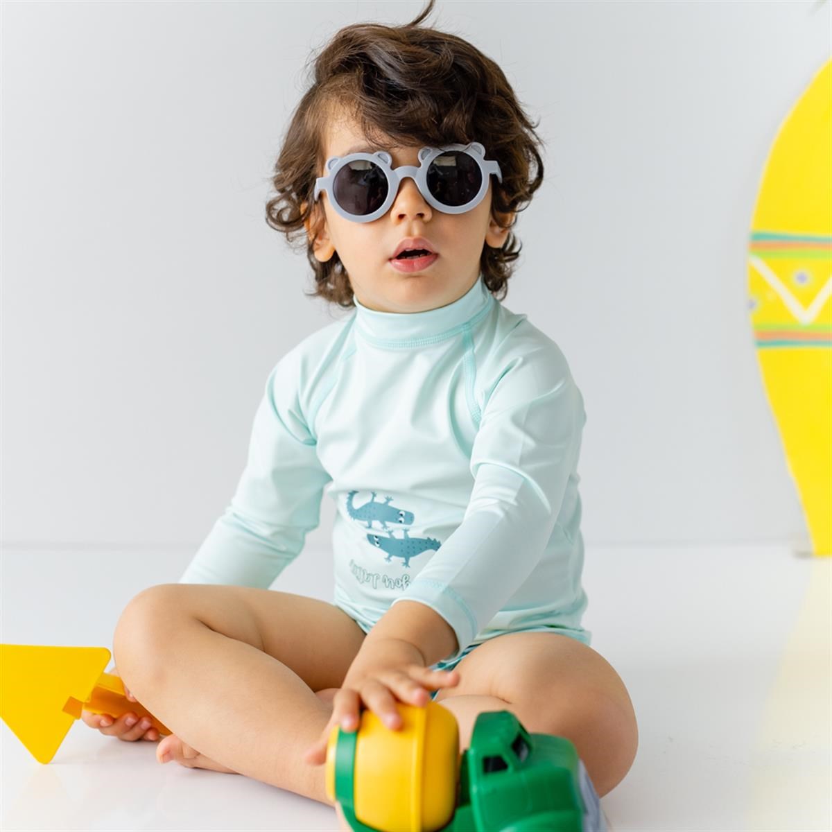 Mama Yoyo UV Korumalı Uzun Kollu Mayo Seti Crocco Mavi