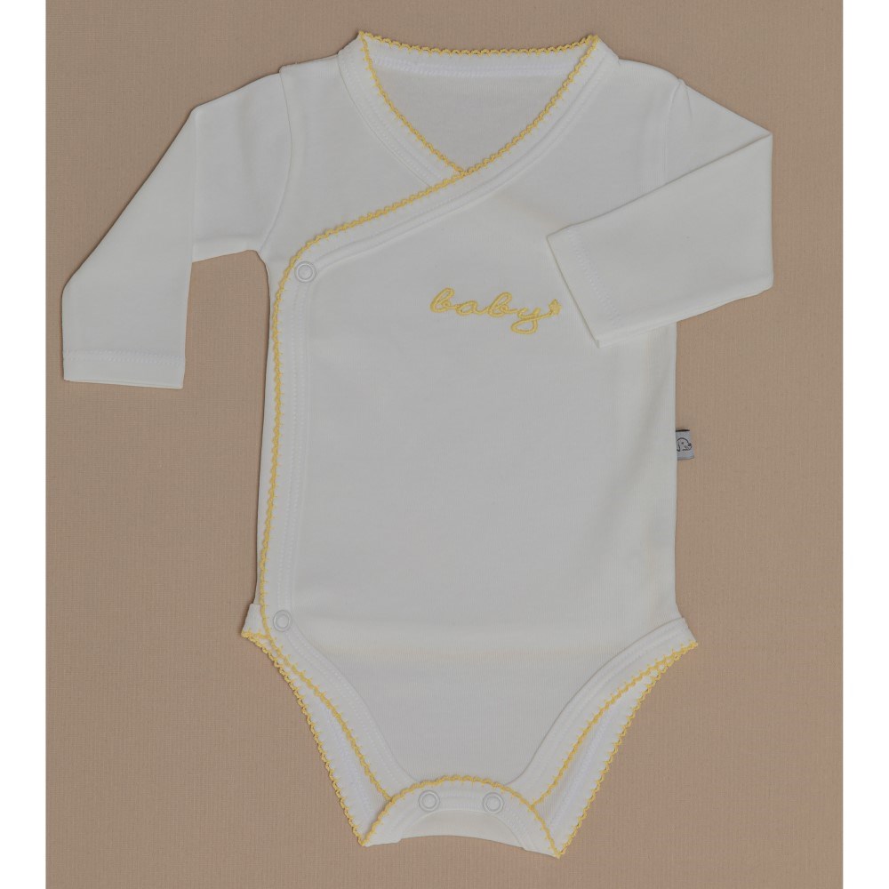 Mayys Baby Organik Unisex Uzun Kollu Zarf Zıbın 3'lü Set Beyaz