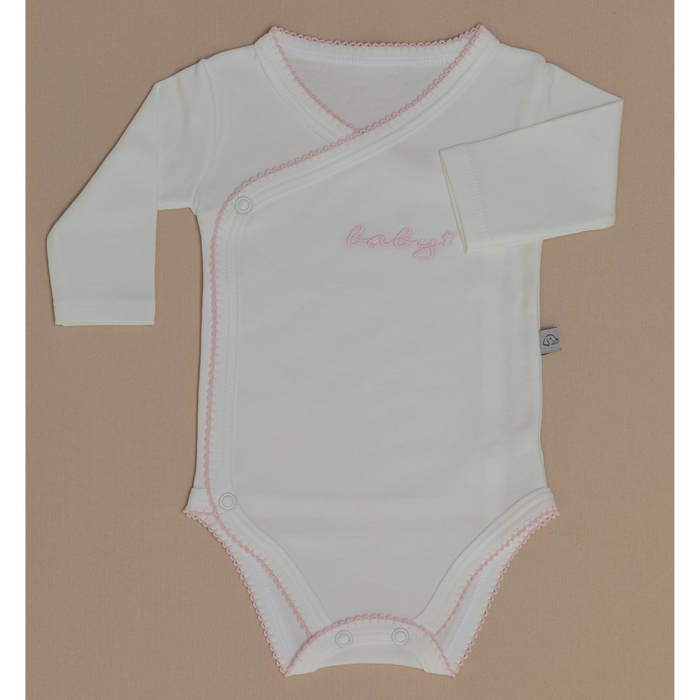 Mayys Baby Organik Kız Bebek Uzun Kollu Zarf Zıbın 3'lü Set Beyaz