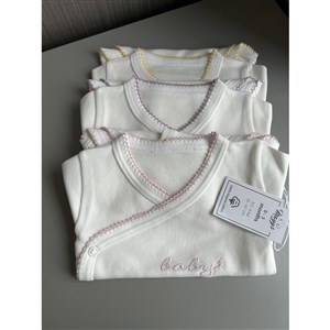 Mayys Baby Organik Kız Bebek Uzun Kollu Zarf Zıbın 3'lü Set