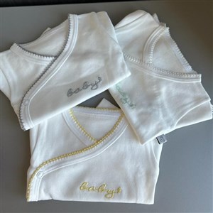 Mayys Baby Organik Unisex Bebek Uzun Kollu Zarf Zıbın 3'lü Set Gri