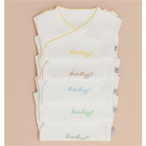 Mayys Baby Erkek Bebek  Organik Uzun Kol Zarf Zıbın 5'li Set