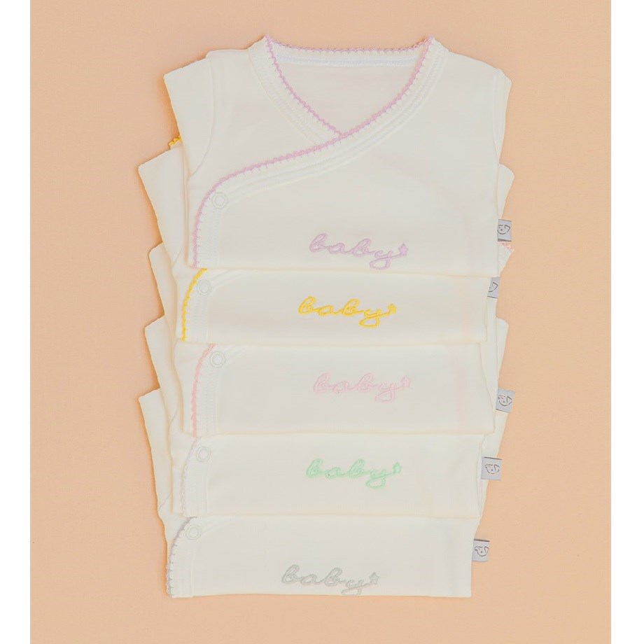 Mayys Baby Kız Bebek Organik Uzun Kol Zarf Zıbın 5'li Set Beyaz