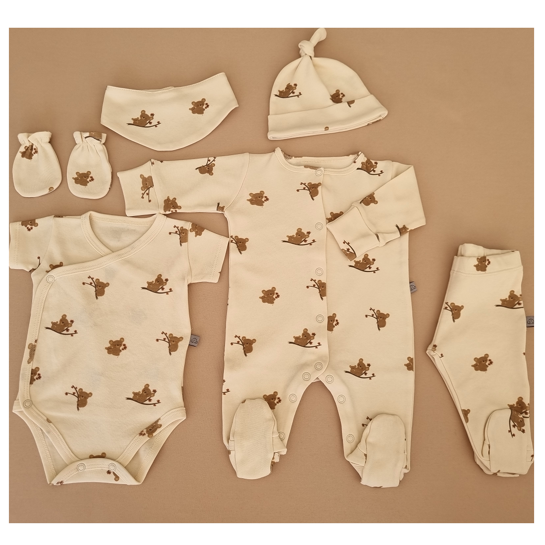 Mayys Baby Bebek Organik Koala Mini 6'lı Hastane Çıkış Seti