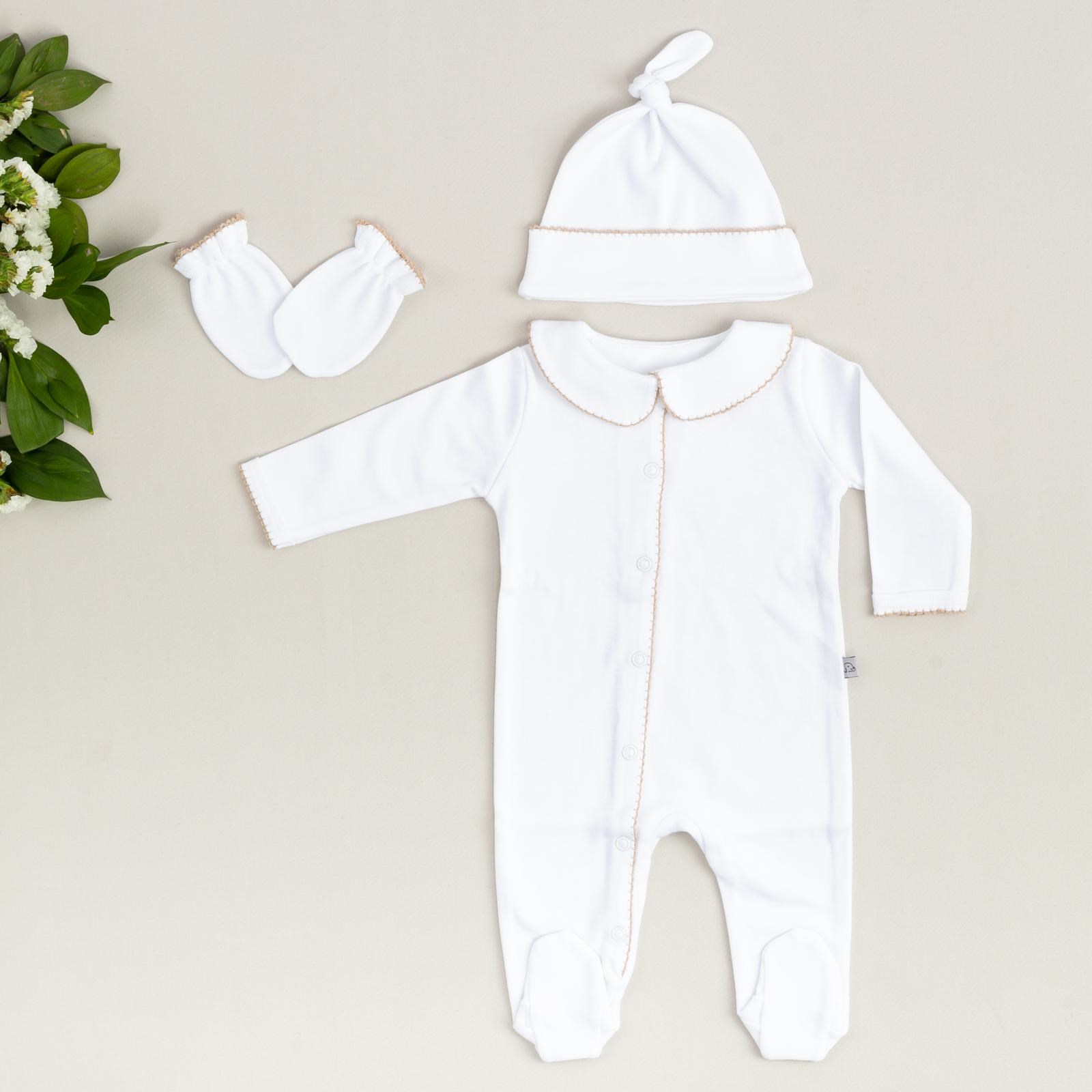 Mayys Baby Ribana Kroşetalı 4'lü Hastane Çıkış Seti Krem