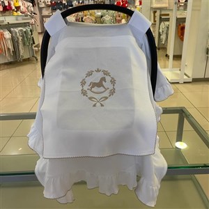 Mayys Baby Tığ İşi Çelenkli At Nakışlı Puset Örtüsü