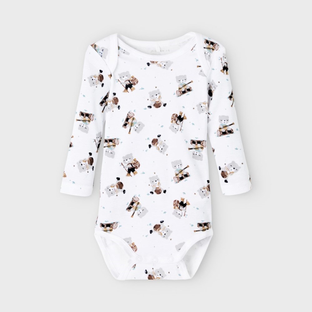 Name It Erkek Bebek Organik Uzun Kol Body 3'lü Set Gri